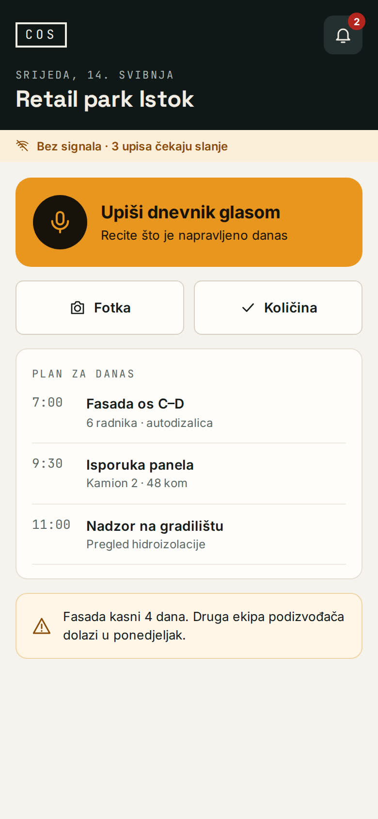 Gradilište danas
